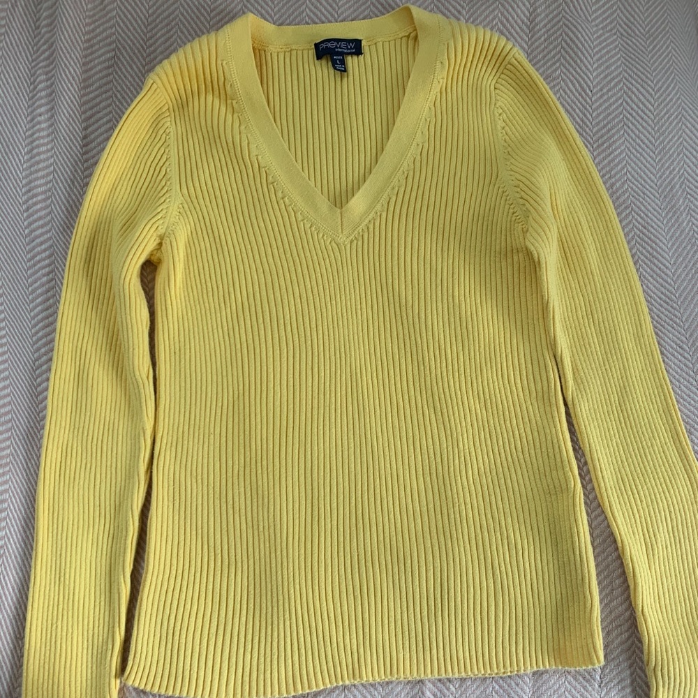 yellow long sleeve top